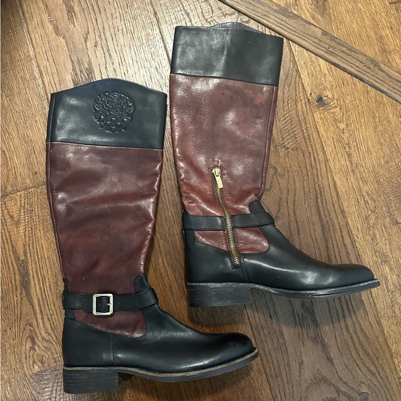 Vince Camuto Flavian Tall Leather Equestrian Riding Boot Size 7B - Picture 3 of 11
